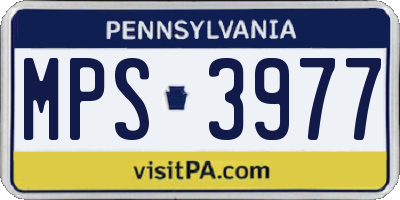PA license plate MPS3977