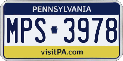 PA license plate MPS3978