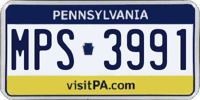 PA license plate MPS3991