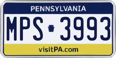 PA license plate MPS3993