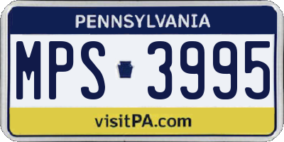 PA license plate MPS3995