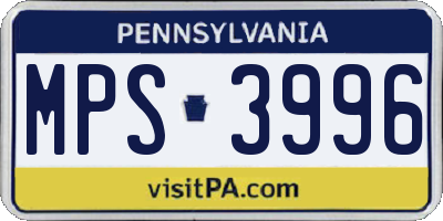 PA license plate MPS3996