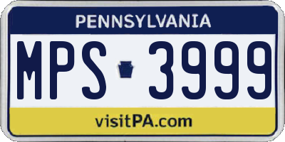 PA license plate MPS3999