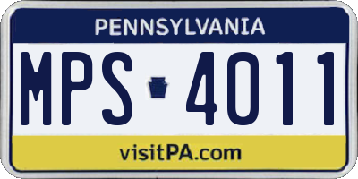 PA license plate MPS4011