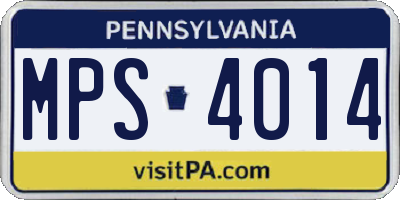 PA license plate MPS4014