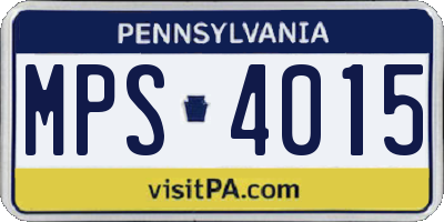 PA license plate MPS4015