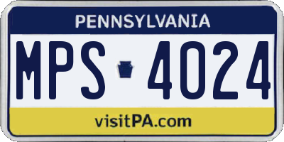 PA license plate MPS4024