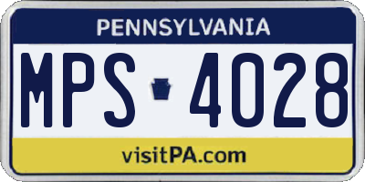 PA license plate MPS4028