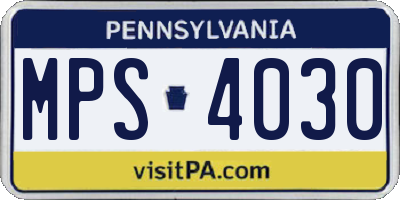 PA license plate MPS4030