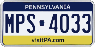 PA license plate MPS4033