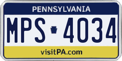 PA license plate MPS4034