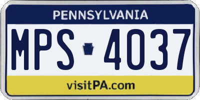 PA license plate MPS4037