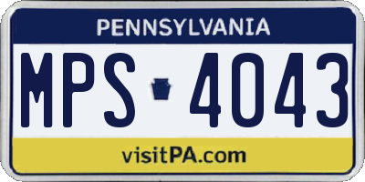 PA license plate MPS4043