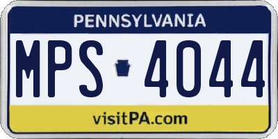 PA license plate MPS4044