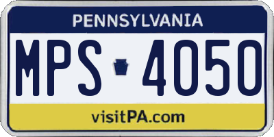 PA license plate MPS4050