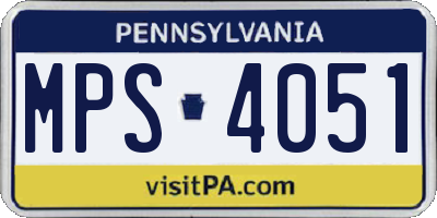 PA license plate MPS4051