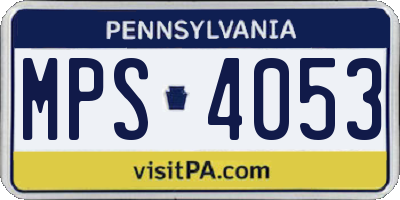 PA license plate MPS4053