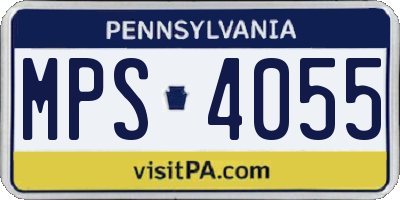 PA license plate MPS4055