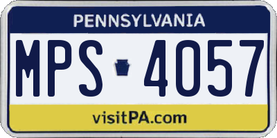 PA license plate MPS4057