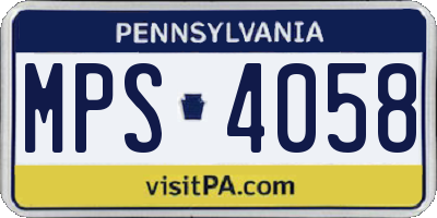 PA license plate MPS4058