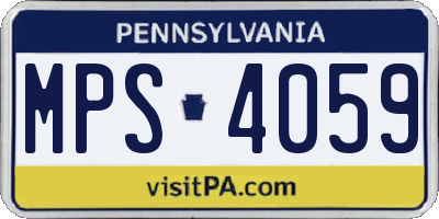 PA license plate MPS4059