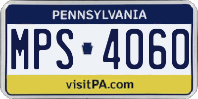 PA license plate MPS4060