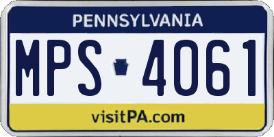 PA license plate MPS4061