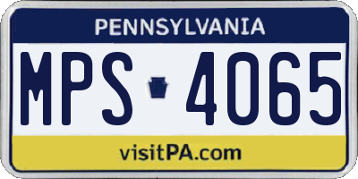PA license plate MPS4065