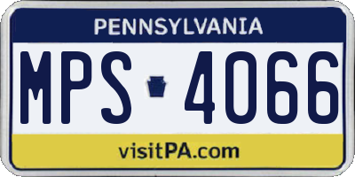 PA license plate MPS4066