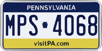 PA license plate MPS4068