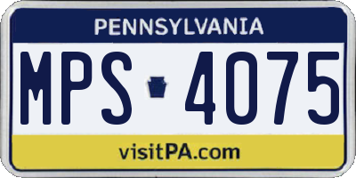 PA license plate MPS4075