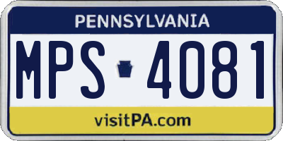 PA license plate MPS4081