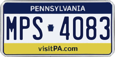 PA license plate MPS4083
