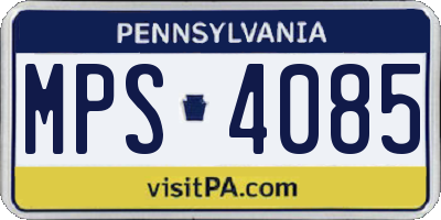PA license plate MPS4085