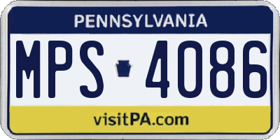 PA license plate MPS4086