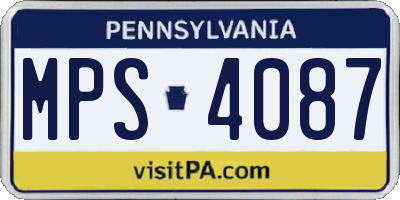 PA license plate MPS4087