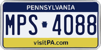PA license plate MPS4088