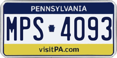 PA license plate MPS4093
