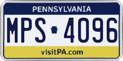 PA license plate MPS4096