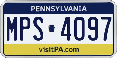 PA license plate MPS4097