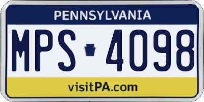 PA license plate MPS4098