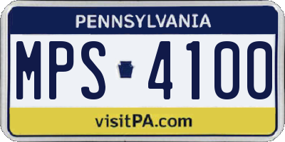 PA license plate MPS4100