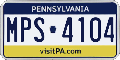 PA license plate MPS4104