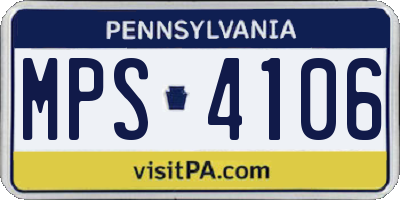 PA license plate MPS4106
