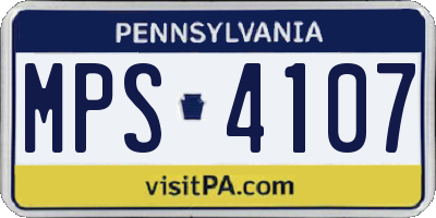 PA license plate MPS4107