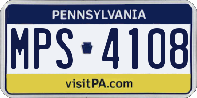 PA license plate MPS4108