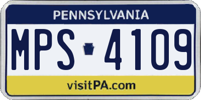 PA license plate MPS4109