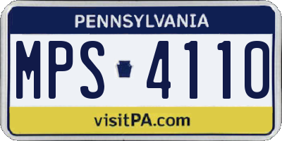 PA license plate MPS4110