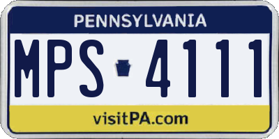 PA license plate MPS4111