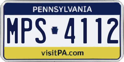 PA license plate MPS4112